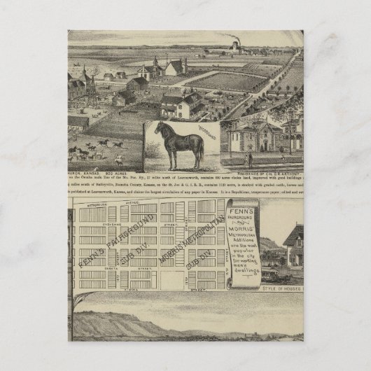 Carte Postale Fermes du Kansas (Devant)