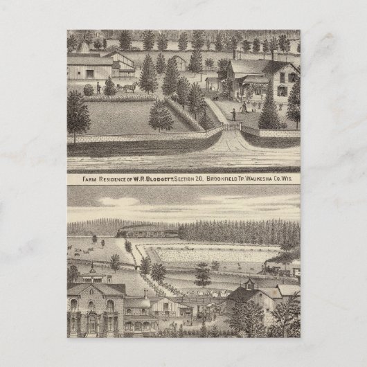 Carte Postale Fermes et résidences de WR Blodgett & GC Daubner (Devant)