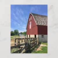 Fermes | Grange rouge avec drapeau américain