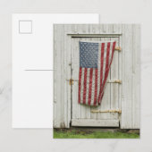 Carte Postale Fermes | Porte Blanche Avec Drapeau Américain (Devant / Derrière)