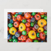 Carte Postale Fermes | Récolte colorée de tomates (Devant / Derrière)
