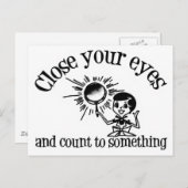 Carte Postale Fermez vos yeux et comptez à quelque chose (Devant / Derrière)
