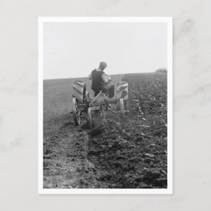 Carte Postale Fermier Avec Tracteur