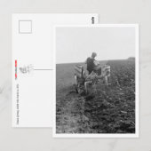 Carte Postale Fermier Avec Tracteur (Devant / Derrière)