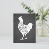 Carte Postale fermier charcuterie de poulet découpes d'art petit (Debout devant)