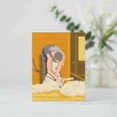 Carte Postale Fermier Fermier Shear Sheep WPA (Debout devant)