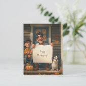 Carte Postale Fermier, son fils et le chien de famille (Debout devant)