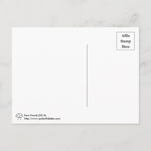 Carte postale Fern Frond (Dos)