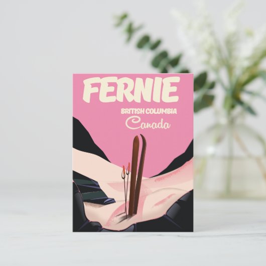 Carte Postale Fernie Colombie-Britannique Affiche de ski (Debout devant)