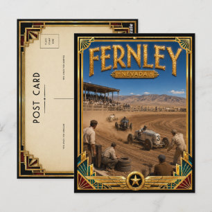 Carte Postale Fernley Nevada Art Déco vintage de l'âge d'or