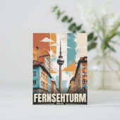 Carte Postale Fernsehturm, berlin TV Tower Voyage de vacances (Debout devant)