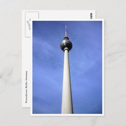 Carte Postale fernsehturm bleu (Devant / Derrière)
