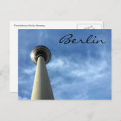Carte Postale fernsehturm bleu berlin (Devant / Derrière)
