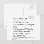 Carte Postale Ferret-ismes & Sayings (Devant / Derrière)
