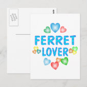 CARTE POSTALE FERRET LOVER (Devant / Derrière)