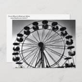Carte Postale Ferris roulent dedans les cadeaux noirs et blancs (Devant / Derrière)