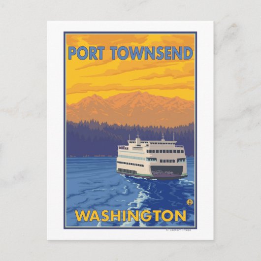 Carte Postale Ferry and Mountains - Port Townsend, Washington (Devant)