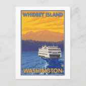 Carte Postale Ferry and Mountains - Whidbey Island, Washington (Devant)