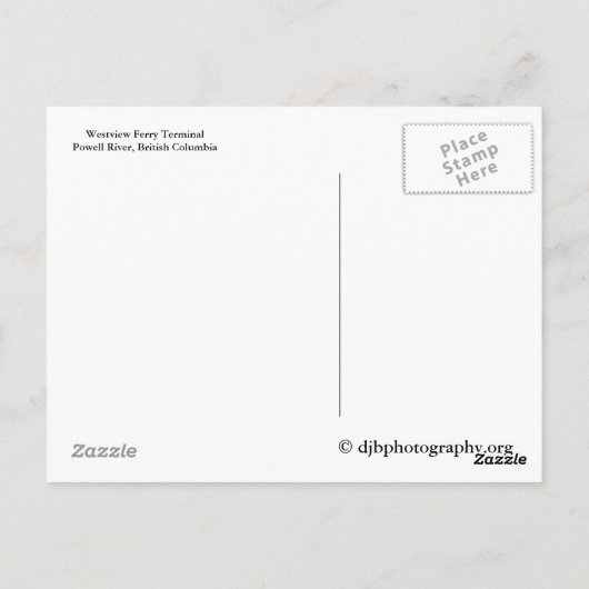 Carte Postale Ferry Comox (Dos)