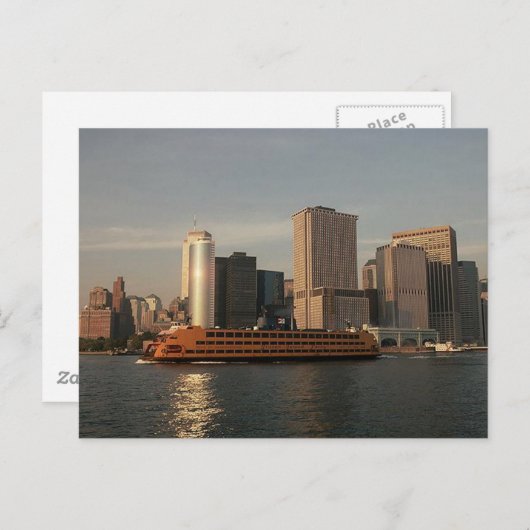 Carte Postale Ferry de Staten Island & Tours jumelles Vue Memori (Devant / Derrière)