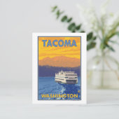 Carte Postale Ferry et montagnes - Tacoma, Washington (Debout devant)