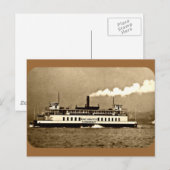 Carte Postale Ferry Sepia Steamboat (Devant / Derrière)