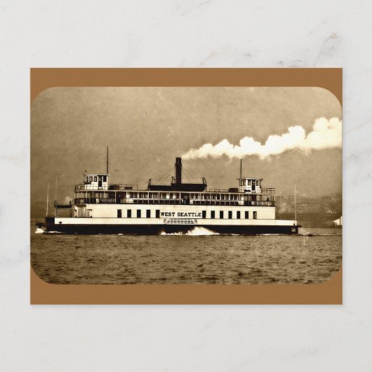 Carte Postale Ferry Sepia Steamboat (Devant)