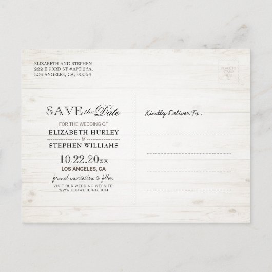 Carte Postale Fers à cheval Save The Date mariage champêtre au s (Dos)