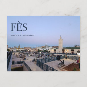 Carte Postale Fès à l'heure bleue Jardin et minaret