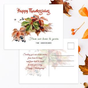 Carte Postale Festif automne Foliage Thanksgiving