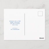 Carte Postale Festif Bleu Buffalo Plaid Photo unique Noël (Dos)