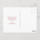 Carte Postale Festif Buffle rouge plaqué photo unique Noël (Dos)