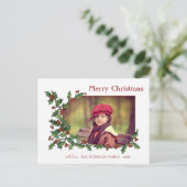 Carte Postale Festif Colorful Holly, Salutation & Photo (Debout devant)