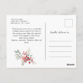 Carte Postale Festif Holly Berry Noël Wreath Holiday (Dos)