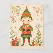 Carte Postale Festif mignon Gnome Noël Salutation (Devant)