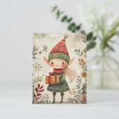 Carte Postale Festif mignon Gnome Noël Salutation (Debout devant)
