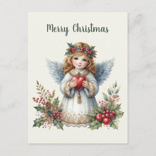 Carte Postale Festif Noël Angel ajouter un message (Devant)