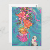 Carte Postale Festif rétro vintage Noël Angel (Devant / Derrière)