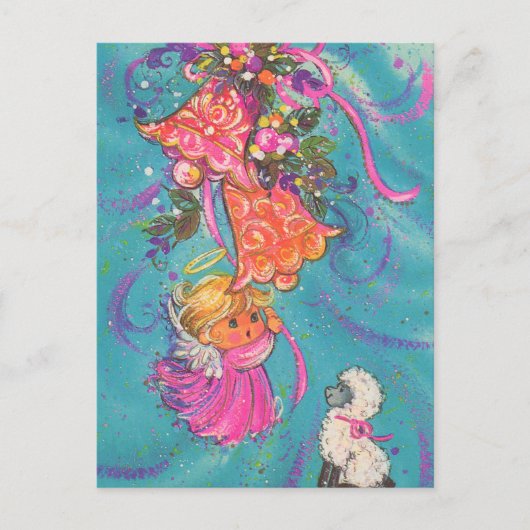 Carte Postale Festif rétro vintage Noël Angel (Devant)