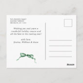 Carte Postale Festif Sage vert Noël Bow Ribbon 2 Photo (Dos)