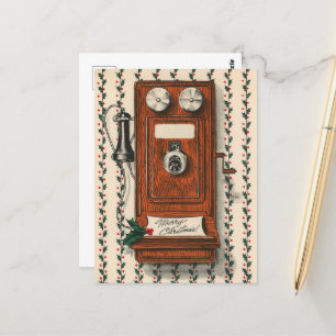 Carte Postale Festif téléphone vintage Noël