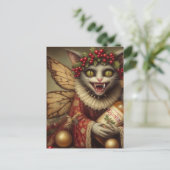 Carte Postale Festif Vampire chat Noël Eggnog (Debout devant)