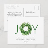 Carte Postale Festin Pine Branche Wreath Christmas Corporate (Devant / Derrière)