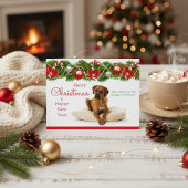 Carte postale Festin Rhodesian Ridgeback Christmas