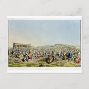 Carte Postale Festival à Athènes, pub. par J. Rodwell, 1830 (aqu