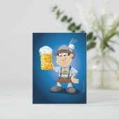 Carte postale FESTIVAL DE BIÈRE Lederhosen Cartoon (Debout devant)