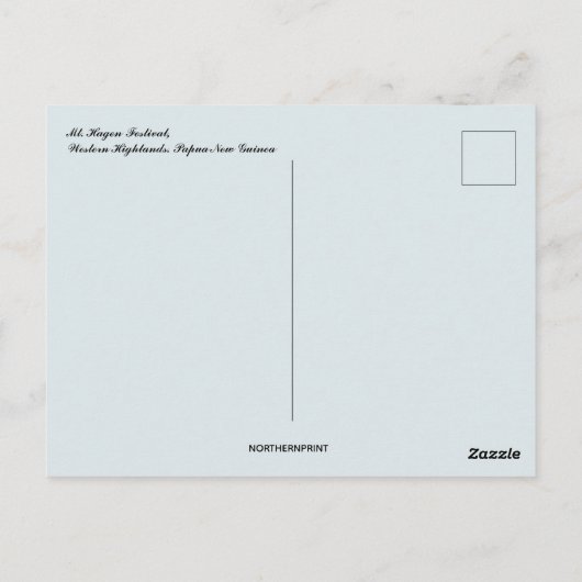 Carte Postale Festival de Mt Hagen en Papouasie-Nouvelle-Guinée (Dos)