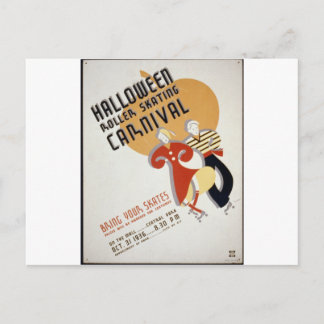Carte Postale Festival de patinage à rouleaux d'Halloween