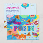 Carte Postale Festival de Purim 2026 (Devant / Derrière)