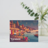 Carte Postale Festival Diwali, Varanasi Inde (Debout devant)